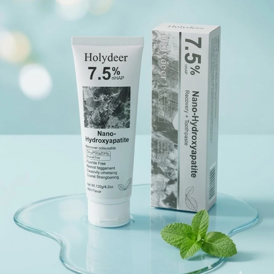 Holydeer Recovery Toothpaste, 7.5 Nano Hydroxyapatite 100% Organic | Mint Flavor (120g)