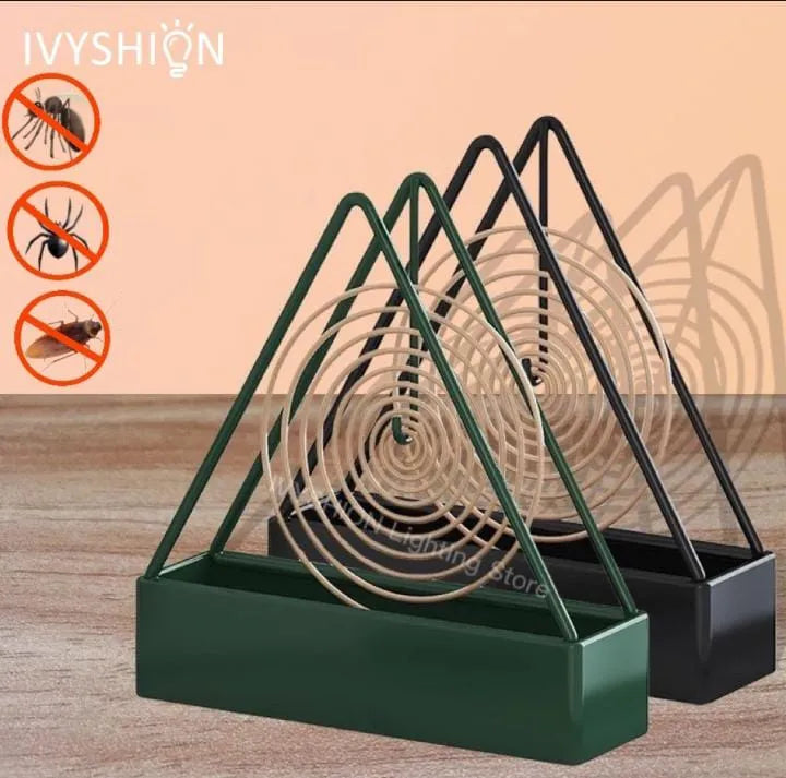 Pack of 03 - New Mosquito Coil Stand Triangle Metal stand Rack Hook for Room Décor Spiral style insects repellent holder