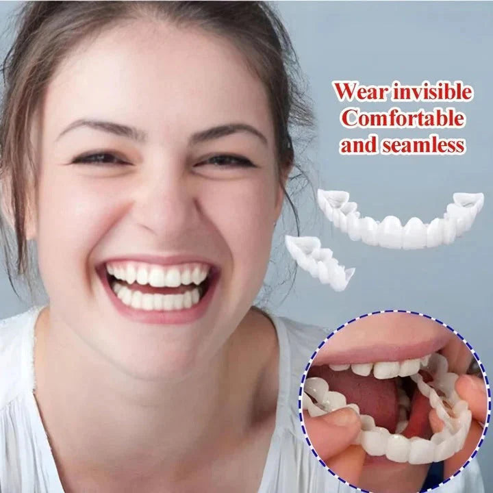 Snap on Smile 2Pcs/Set Comfort Fit White Teeth Cover Veneer Kit
