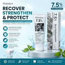 Holydeer Recovery Toothpaste, 7.5 Nano Hydroxyapatite 100% Organic | Mint Flavor (120g)